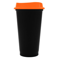 Заказать Стакан с крышкой Color Cap Black, черный с оранжевым