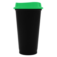 Заказать Стакан с крышкой Color Cap Black, черный с зеленым